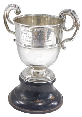 Lot 1334 - A George V silver two-handled cup, engraved...