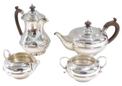 Lot 1335 - An Elizabeth II silver four piece tea...