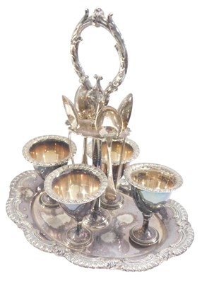Lot 1340 - A late Victorian/Edwardian silver plated egg...