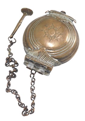 Lot 1350 - An Eastern copper flask or container, with...