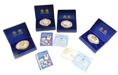 Lot 1355 - Four Halcyon Days annual boxes, for 1982-85,...