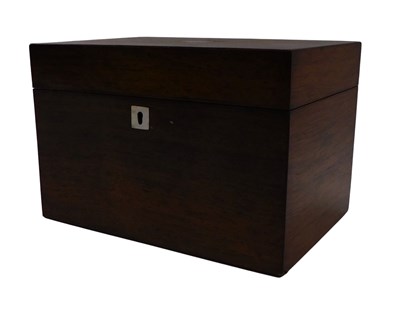 Lot 1373 - A Victorian rosewood tea caddy, the...