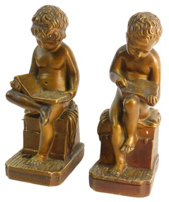 Lot 1385 - Two similar gilt chalkware...