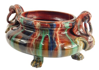 Lot 1386 - A late 19th/early 20thC Majolica two handled...