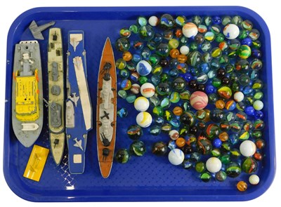 Lot 1387 - Three playworn matchbox Sea Kings ships, a...