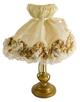 Lot 1408 - A brass ship's lamp, with gimble and pleated...