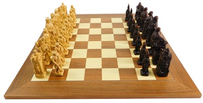 Lot 1422 - A Studio Anne Carlton chess set, decorated...