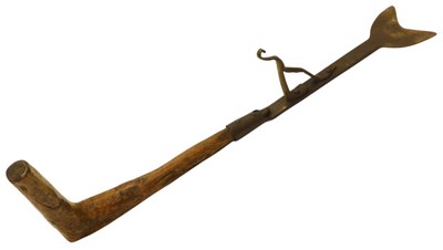 Lot 1430 - A 19thC blacksmith's made root cutting...