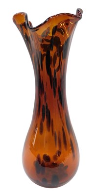 Lot 1442 - A large mottled amber tinted glass vase, 66cm...