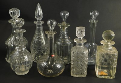 Lot 1458 - A quantity of 19thC and later decanters and...
