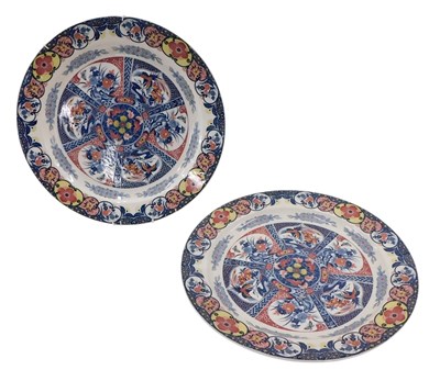 Lot 159 - A pair of ceramic Delft style plaques, with...