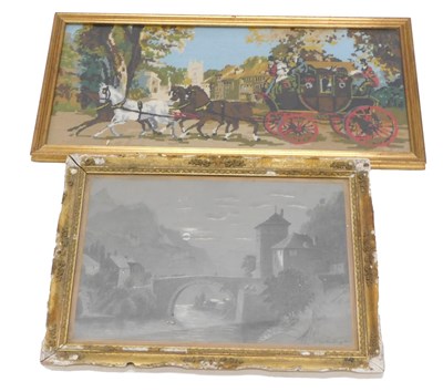 Lot 1476 - F.W Washington, village scene with bridge,...