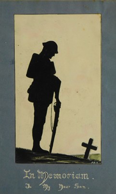 Lot 1483 - P.B.B, a WWI silhouette in memoriam To My Dear...