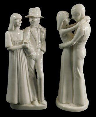 Lot 1493 - A Spode porcelain figure, Embrace, and another...