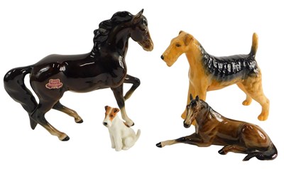 Lot 1505 - A Royal Belvedere ceramic horse, a similar...