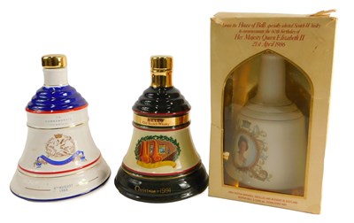 Lot 1510 - Three vacant Bell's whisky decanters, for...