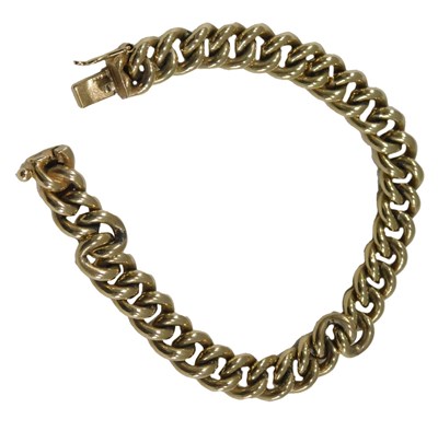Lot 1007 - A 9ct gold curb link bracelet, on a snap clasp,...