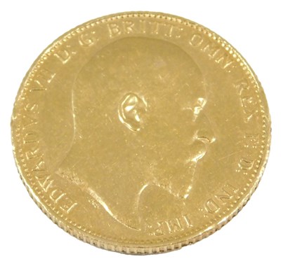 Lot 1009 - An Edward VII gold full sovereign 1909, 8.0g.