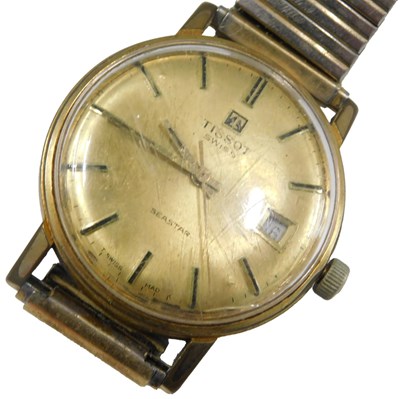 Lot 1019 - A Tissot Seastar gentlemans gold plated...