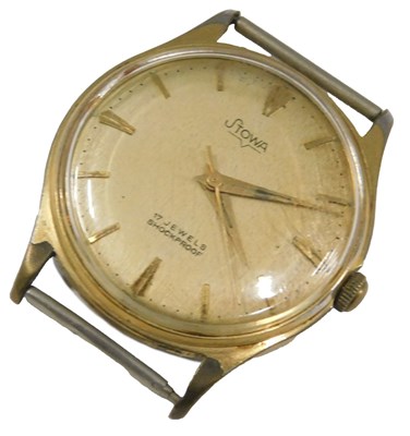 Lot 434 - A Stowa gentleman's gold plated wristwatch,...