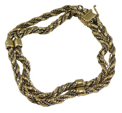 Lot 1030 - A bicolour two strand box and rope twist...