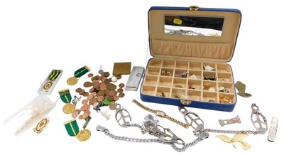 Lot 1035 - Silver and costume jewellery, Masonic jewels,...