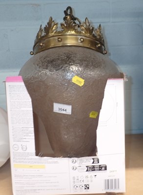Lot 3044 - An early 20thC ceiling light, the glass shade...