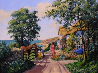 Lot 41 - Alan King (1946-2013). Coastal scene, oil on...