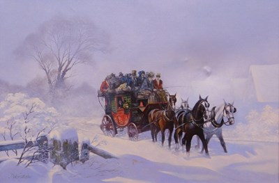 Lot 45 - John Worsdale (1930-2008). Stagecoach, winter...
