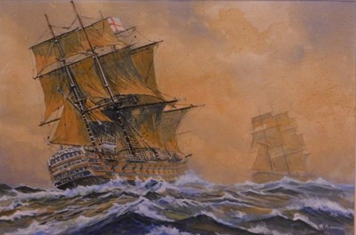 Lot 53 - Robert Riddell (1934-1995). HMS Victory,...