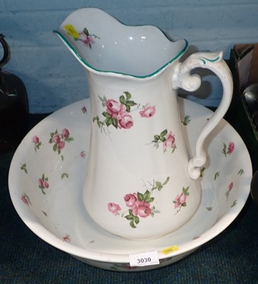 Lot 3030 - A 20thC pottery wash jug and bowl, decorated...