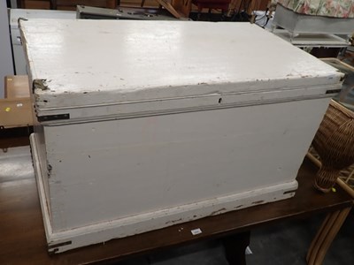 Lot 2508 - A Victorian painted pine chest, the hinged lid...