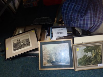 Lot 3074 - Various pictures, prints, etc. to include map...