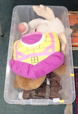 Lot 3076 - Soft toys, to include Teddy bear, moose, a...