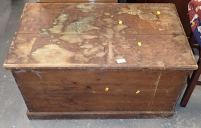 Lot 2531 - A pine blanket chest, the hinged top enclosing...