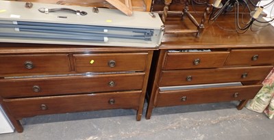 Lot 2536 - A pair of early 20thC mahogany chests, each...