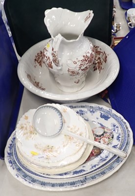 Lot 3109 - A Victorian pottery wash jug and bowl,...
