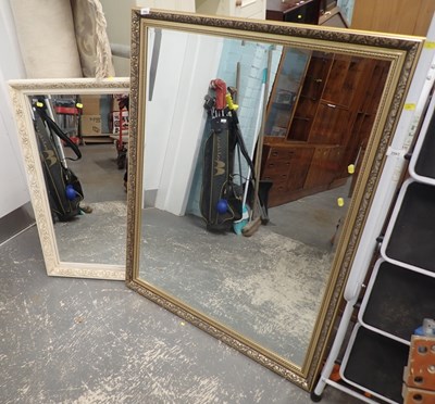 Lot 2564 - A gilt framed wall mirror, 129cm x 100cm, and...