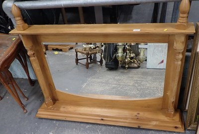 Lot 2566 - A pine overmantel mirror, 96cm high, 127cm wide.