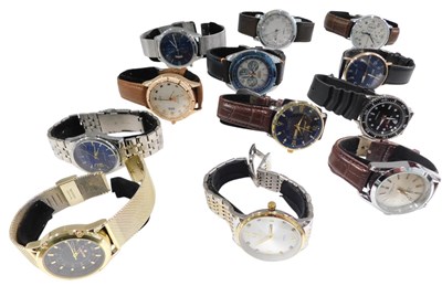 Lot 1048 - Twelve replica gentlemans dress wristwatches...