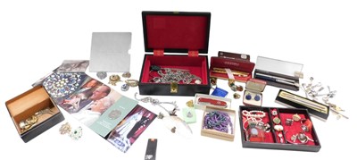 Lot 1050 - Silver and costume jewellery, including a...