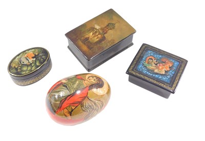 Lot 481 - A Russian painted papier mache and lacquered...