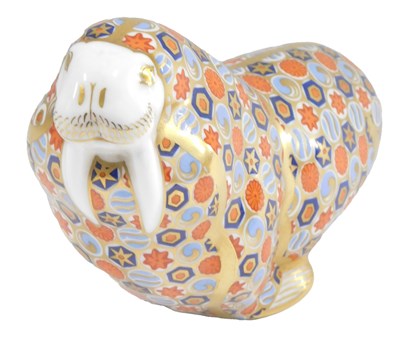 Lot 488 - A Royal Crown Derby porcelain walrus...
