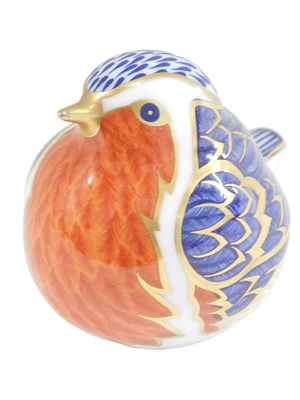 Lot 494 - A Royal Crown Derby porcelain robin...