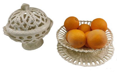 Lot 508 - A modern Wedgwood creamware pierced basket,...