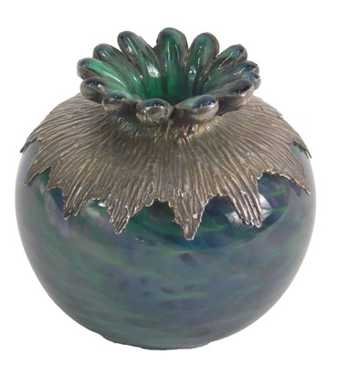 Lot 513 - A blue and green Scottish mottled Art Glass...