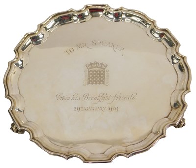 Lot 166 - An Elizabeth II silver salver, with piecrust...