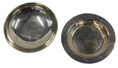 Lot 538 - Two white metal bowls or dishes, one in armada...