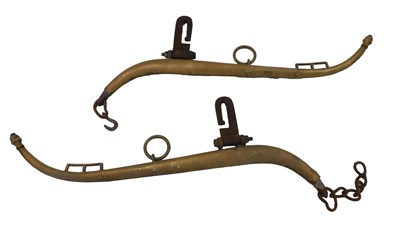 Lot 1516 - A pair of brass and iron horse hames, with...