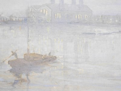 Lot 594 - Attributed to John Riddle. A Misty Morning at...